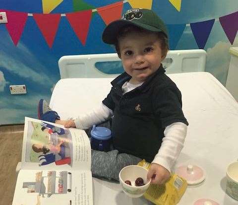The tot was just two years old when he was diagnosed with LCH. Picture: Catherine Baker