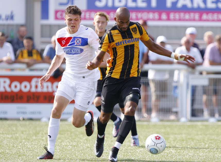 Delano Sam-Yorke on the ball for Maidstone Picture: Andy Jones