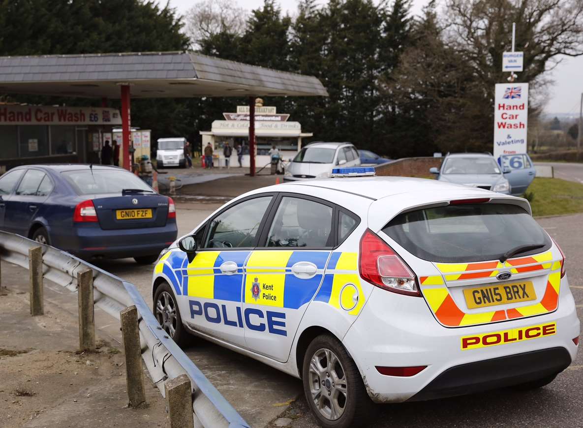Police have been parked at a nearby hand car wash. Picture: Matthew Walker