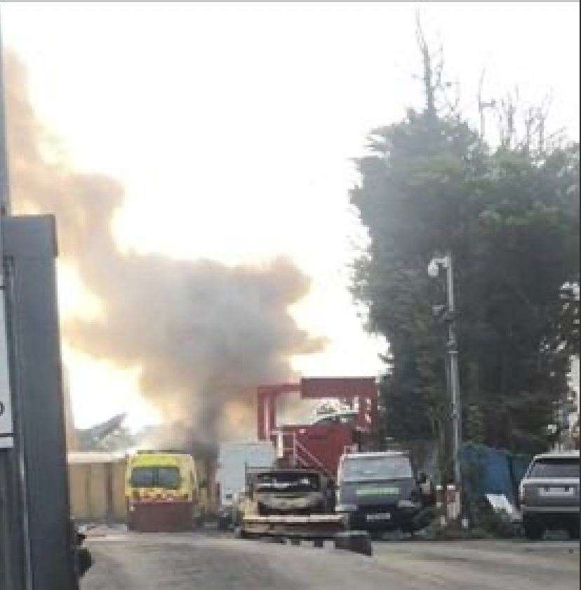 No casualties have been reported at the vehicle recycling centre