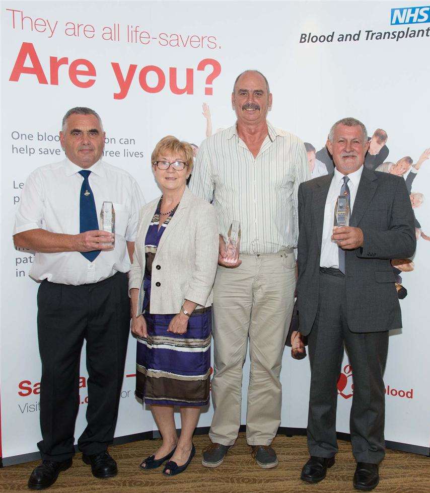 Anthony Deacon, Dr Lorna Williamson, Andrew Shilling and Malcolm Jeffery at the awards ceremony