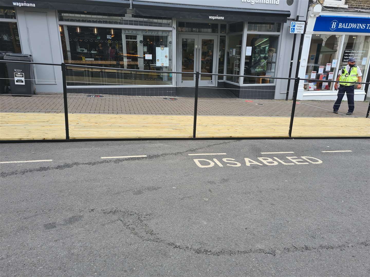 The disabled bay in Earl Street has become a 'parklet'