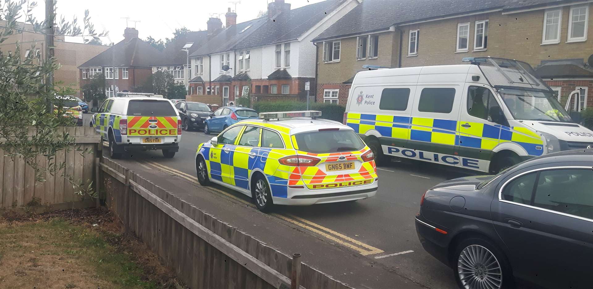 Police carried out raids across the south east on Wednesday - including here in Victoria Crescent, Ashford