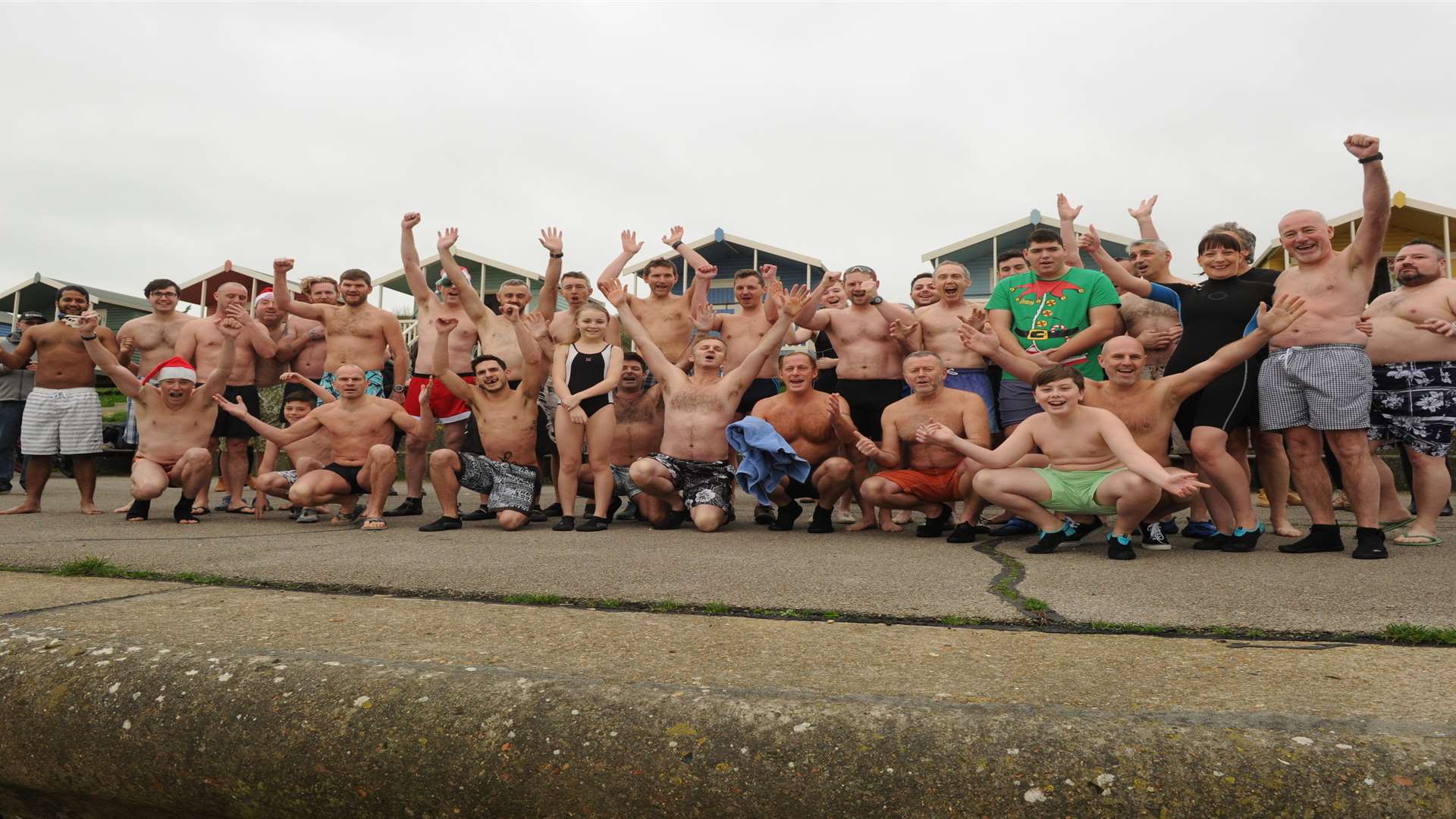 The annual Christmas swim is celebrated on Minster Leas