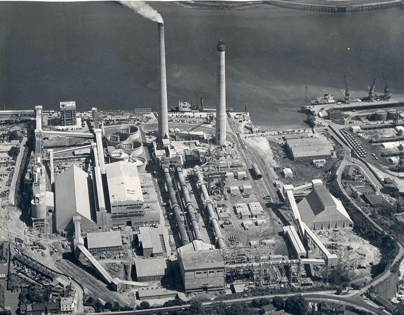 Aerial view of the Northfleet Cement Works in July 1970 when it was newly reopened. Picture: Christoph Bull/Gravesham libraries