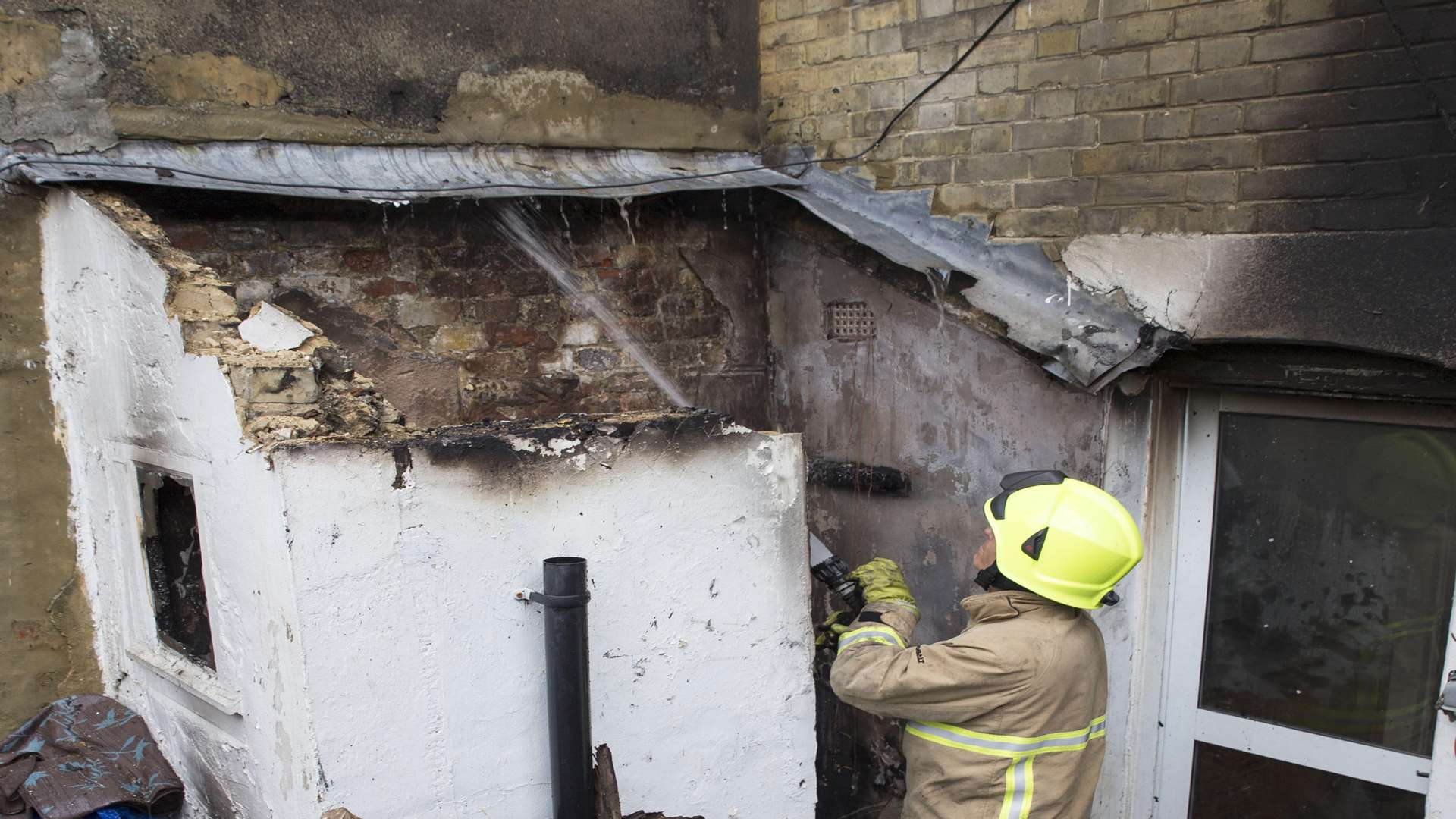 Damage from a fire thought to have been caused by a tealight