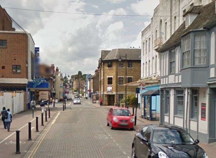 The attack happened in Spital Street, Dartford. Picture: Google.