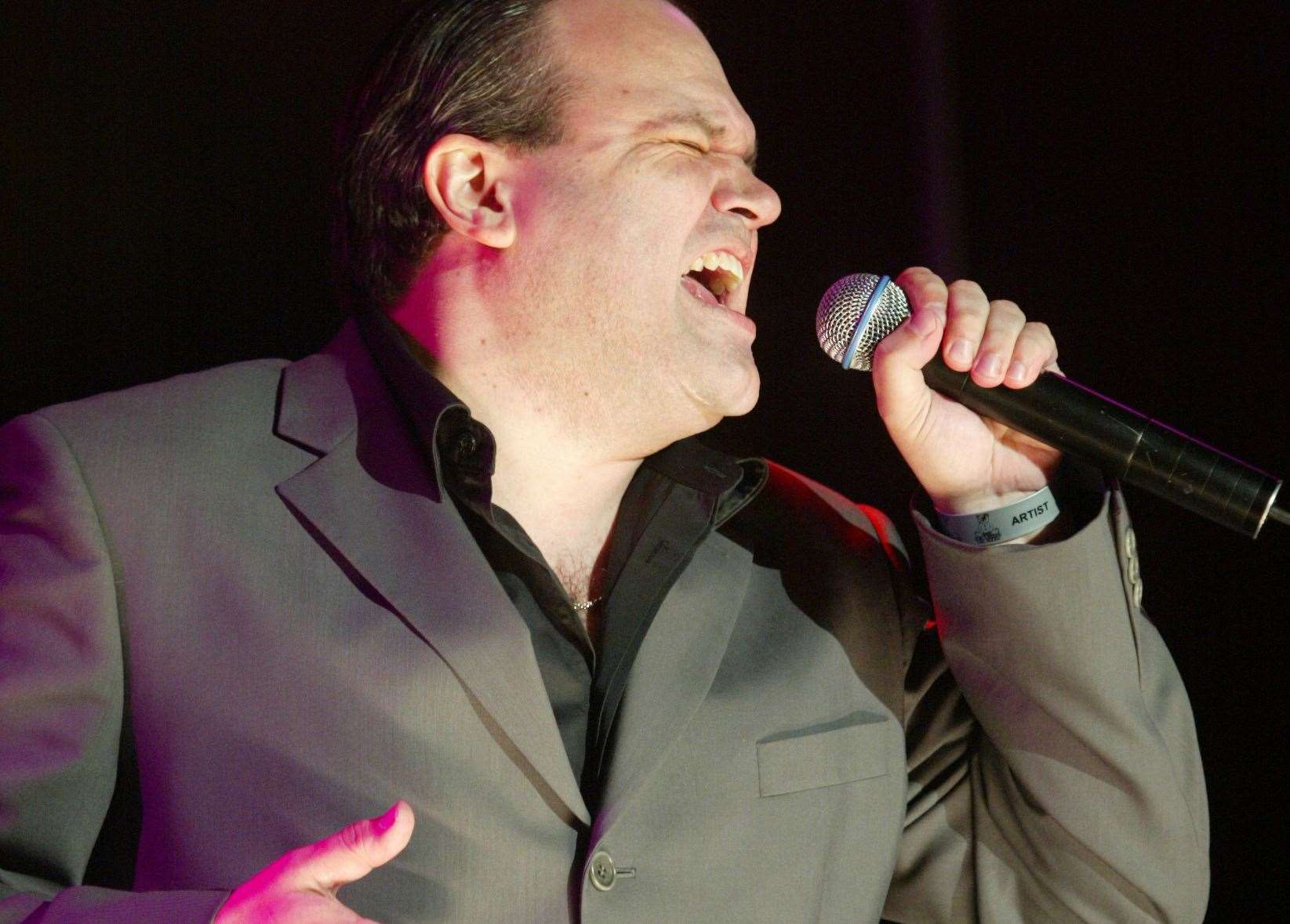 Shaun Williamson sings at a Children in Need charity concert Picture: BBC