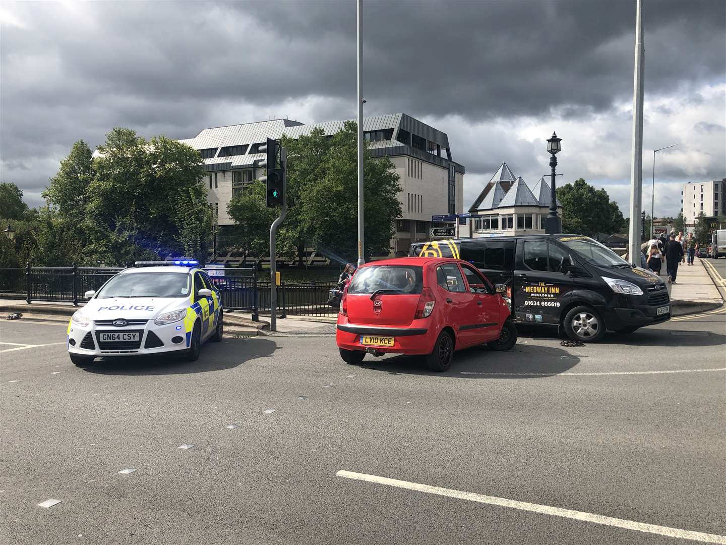 The crash took place at the busy junction by Bishops Way and High Street, Maidstone