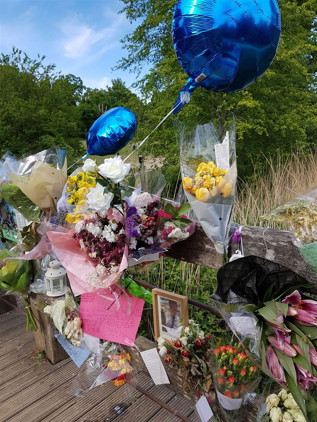 Flowers and messages have been gathering at Dunorlan Park in memory of Matthew