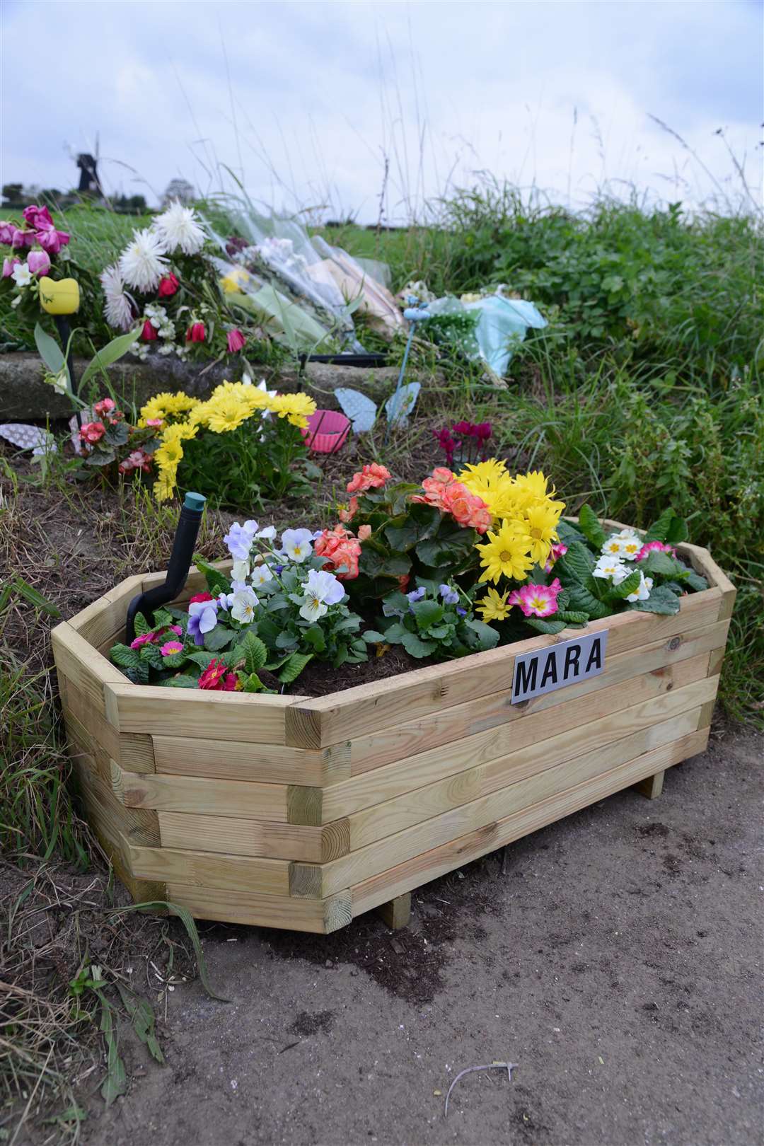 Floral tributes left for Mara Nunes at the scene of the accident