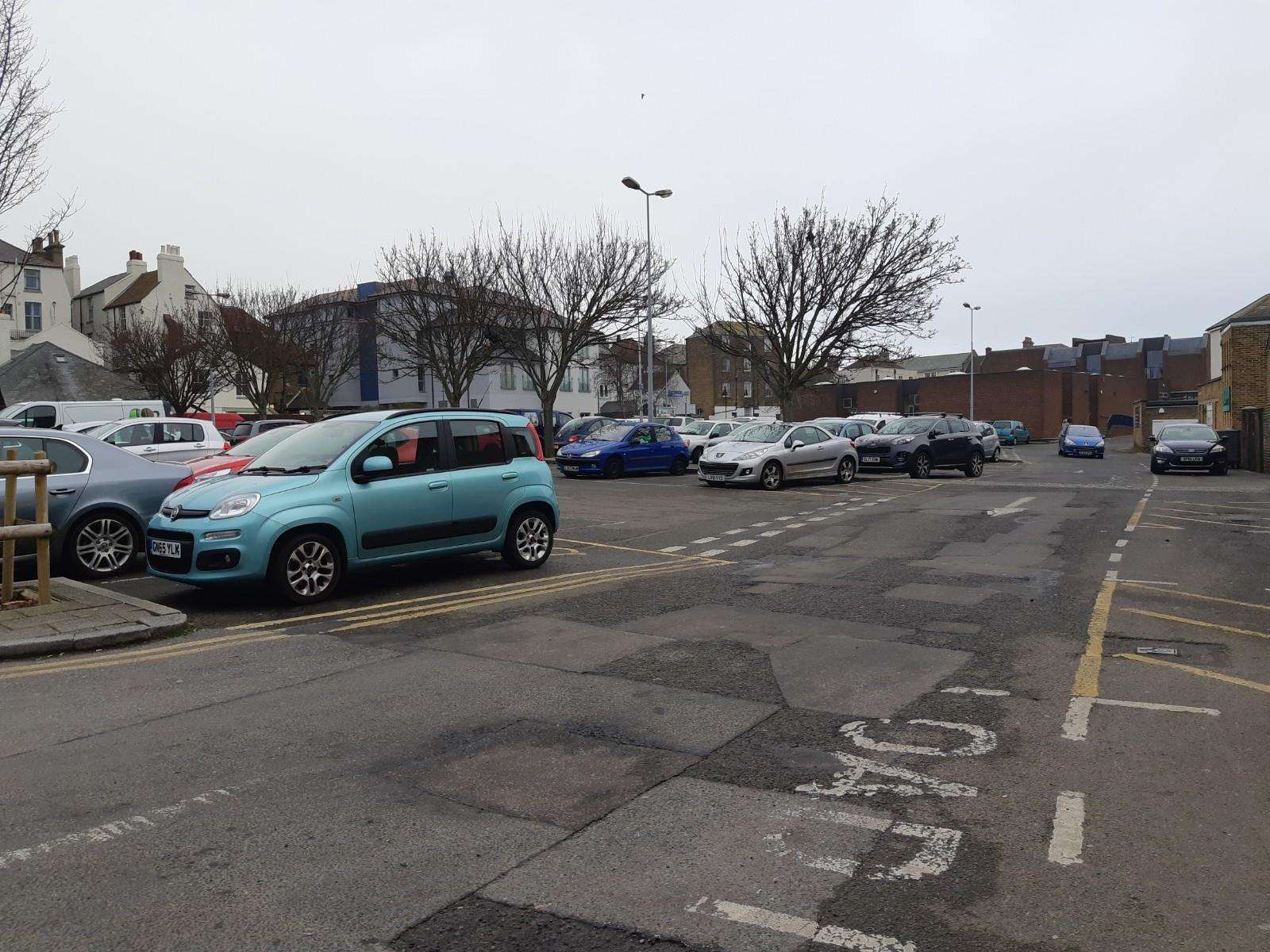 The surface of Middle Street car park by Deal Library is nearly 25 years old