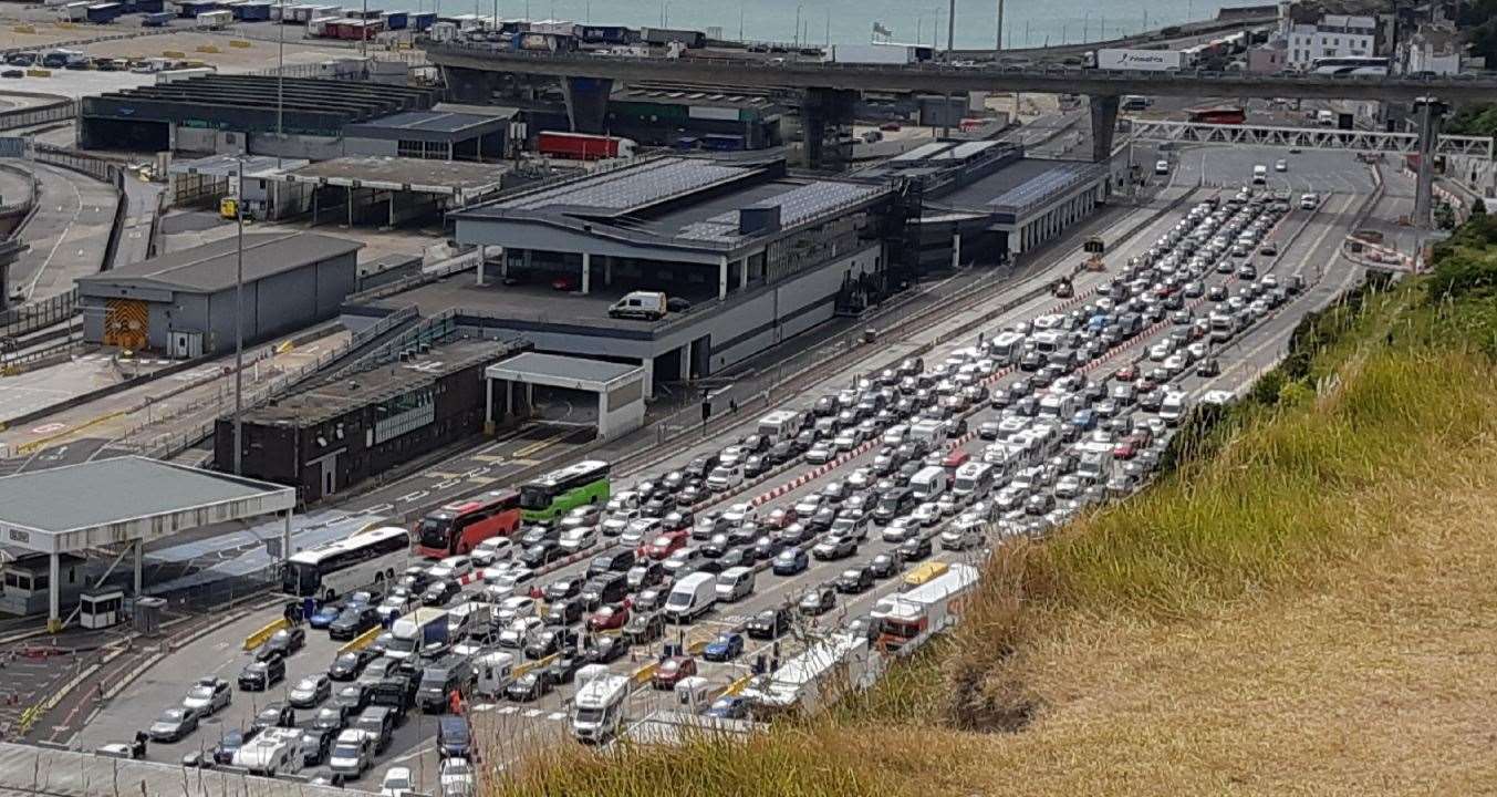 Queues at the Port of Dover from last summer