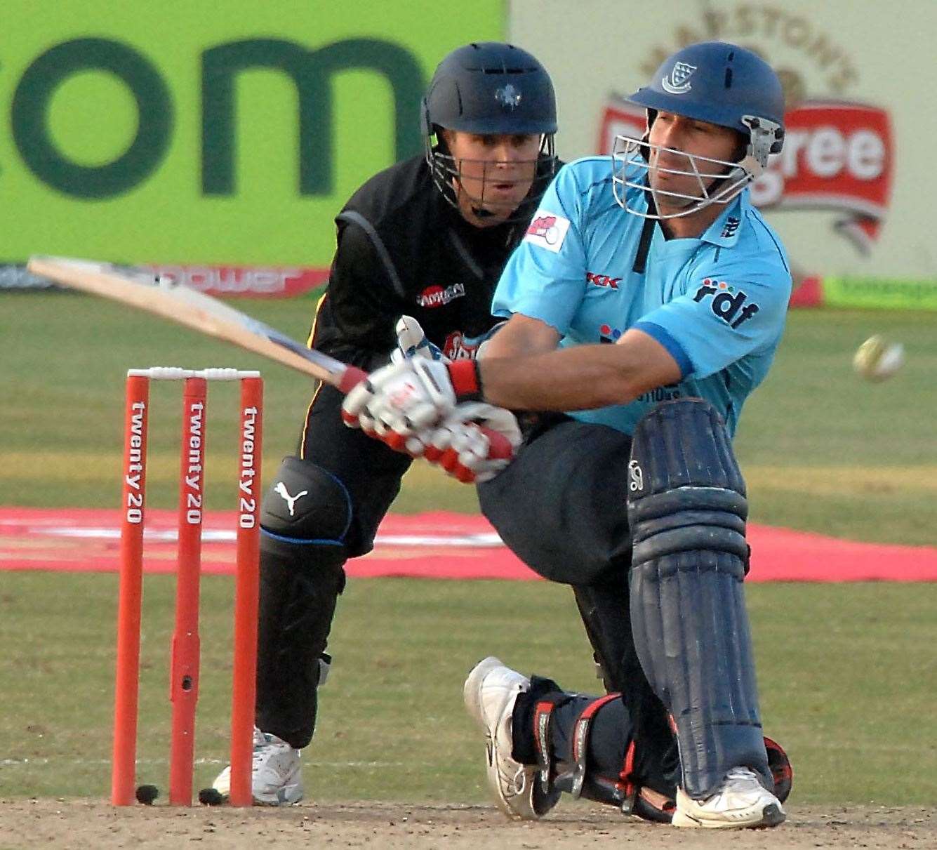 Michael Yardy in T20 batting action for Sussex against Kent in 2009 Picture: Brighton Evening Argus.