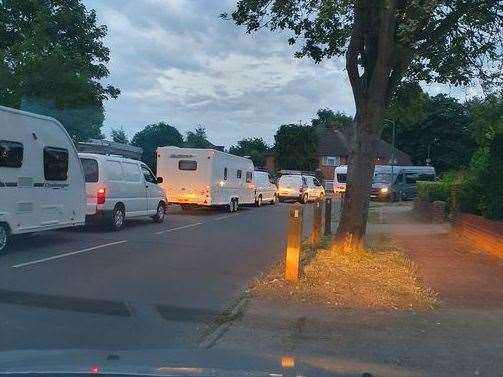 A group of caravans have been spotted parked up in Bligh Way, Strood