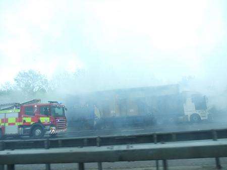 M20 lorry fire, taken by Brian Falconer