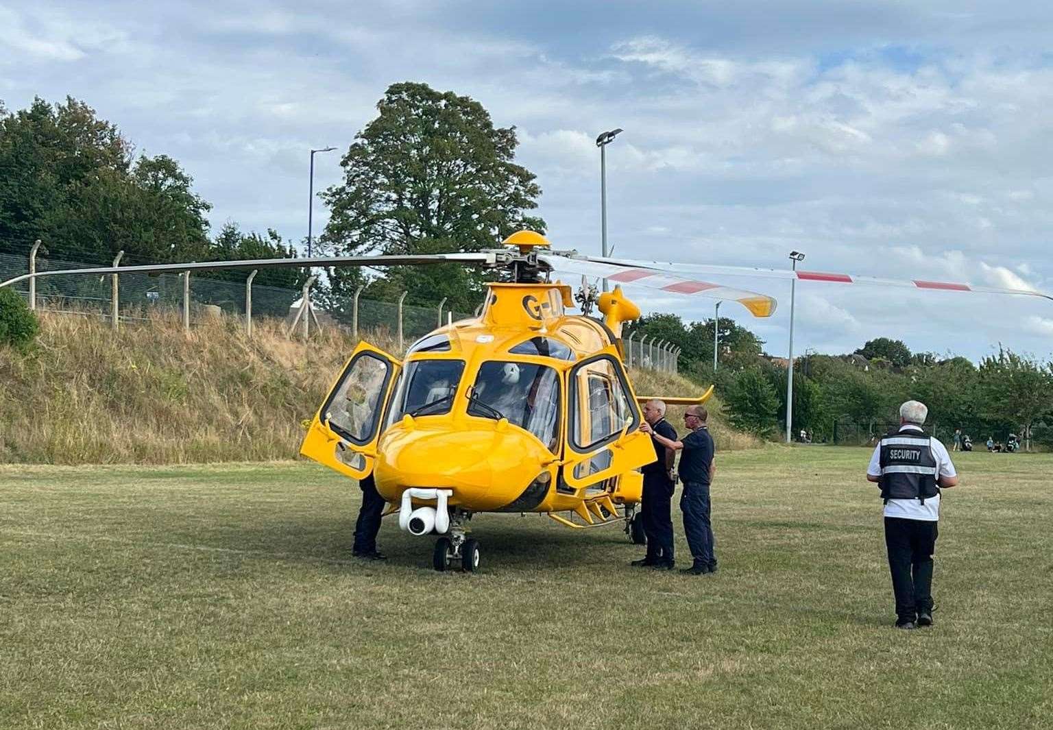 An air ambulance was called to Dartford yesterday. Picture: Jack Gilliam