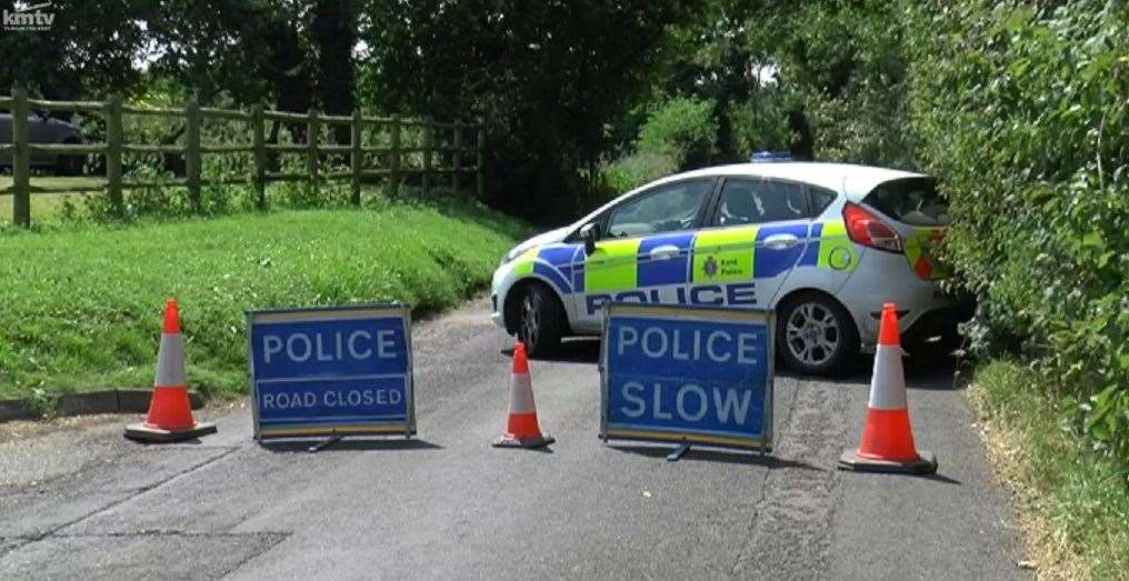 Police scoured fields in Sittingbourne after a 16-year-old girl was stabbed