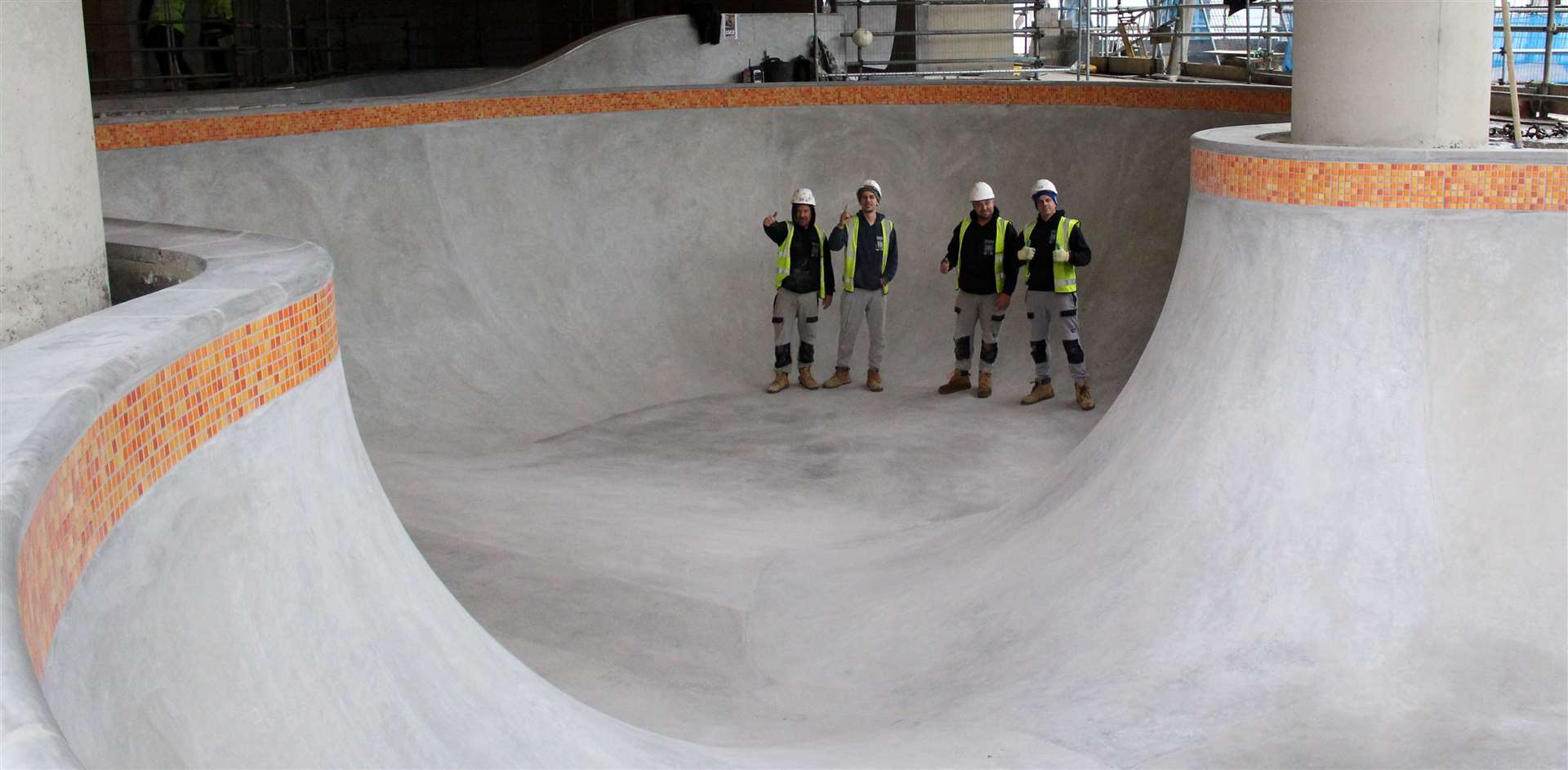 The new bowl floor at the skate park