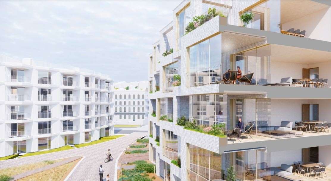 How the housing at Plot E on Folkestone seafront could look. Picture: Folkestone Harbour & Seafront Development Company