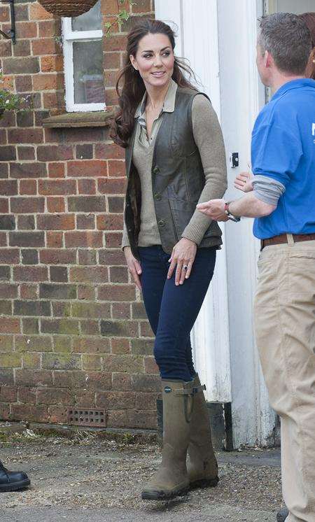 The Duchess of Cambridge steps out in wellies for her visit to the Kent countryside