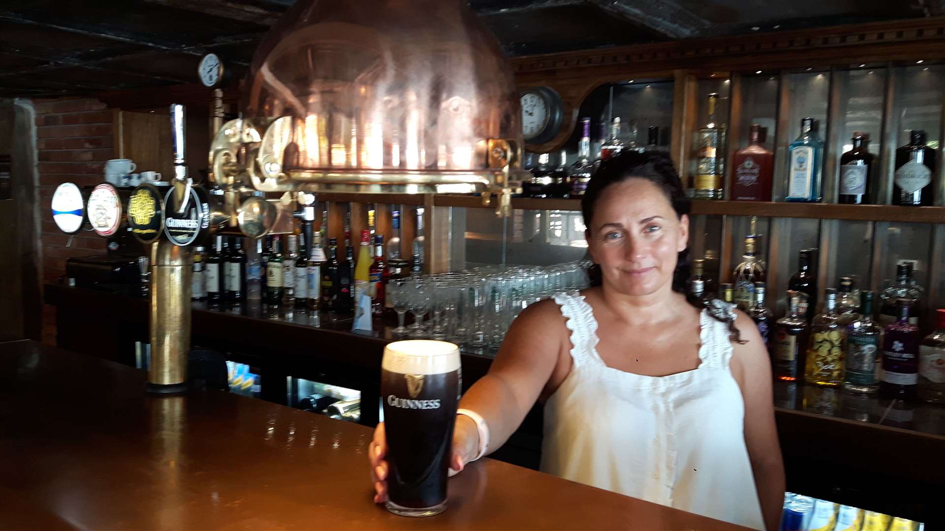 Sarah O'Quigley is ready with the Guinness