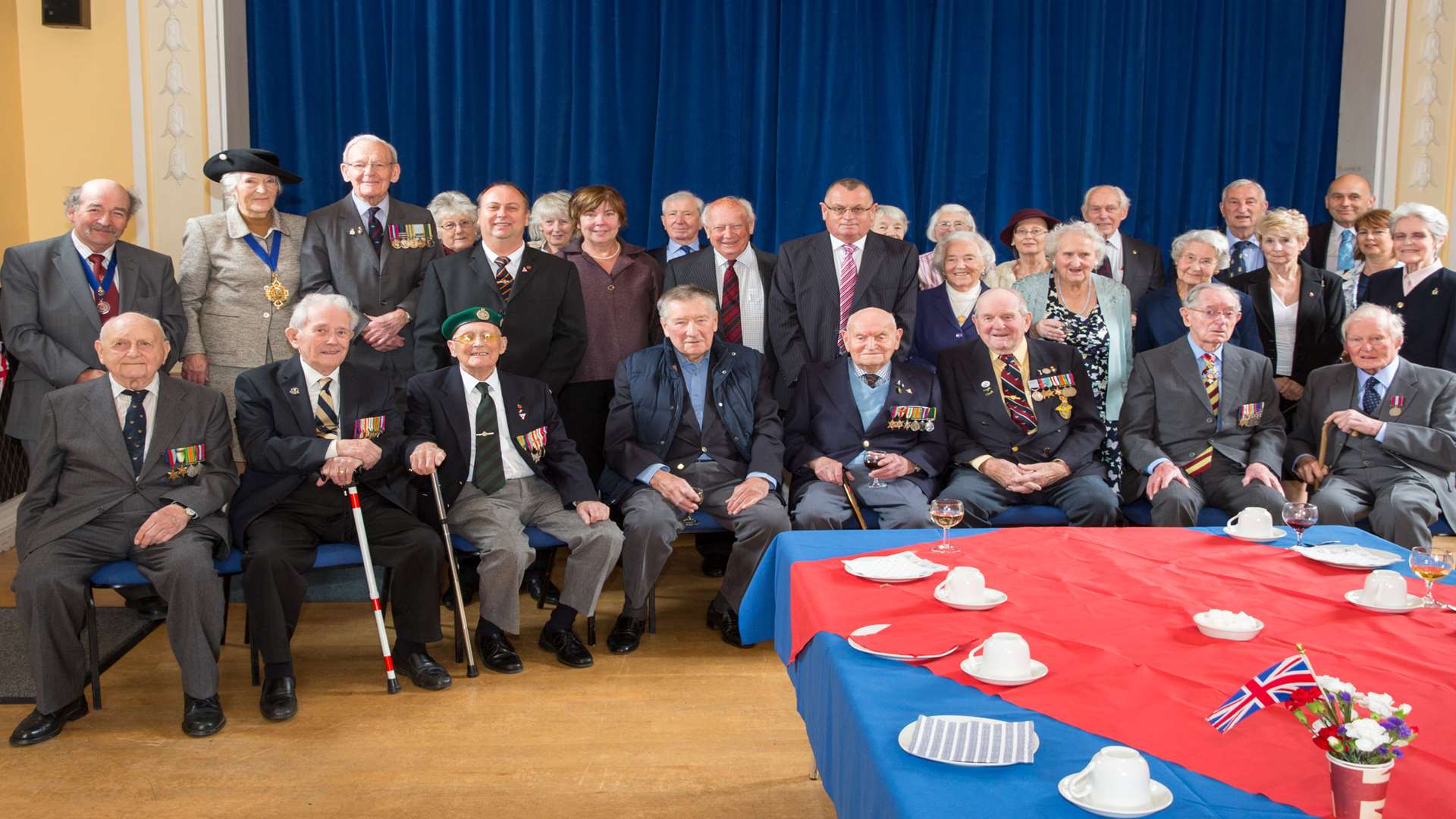 Veterans and guests who attended the VE Day 70th anniversary lunch in Tenterden town hall. Picture: Stuart Kirk, Tenterden Photography.