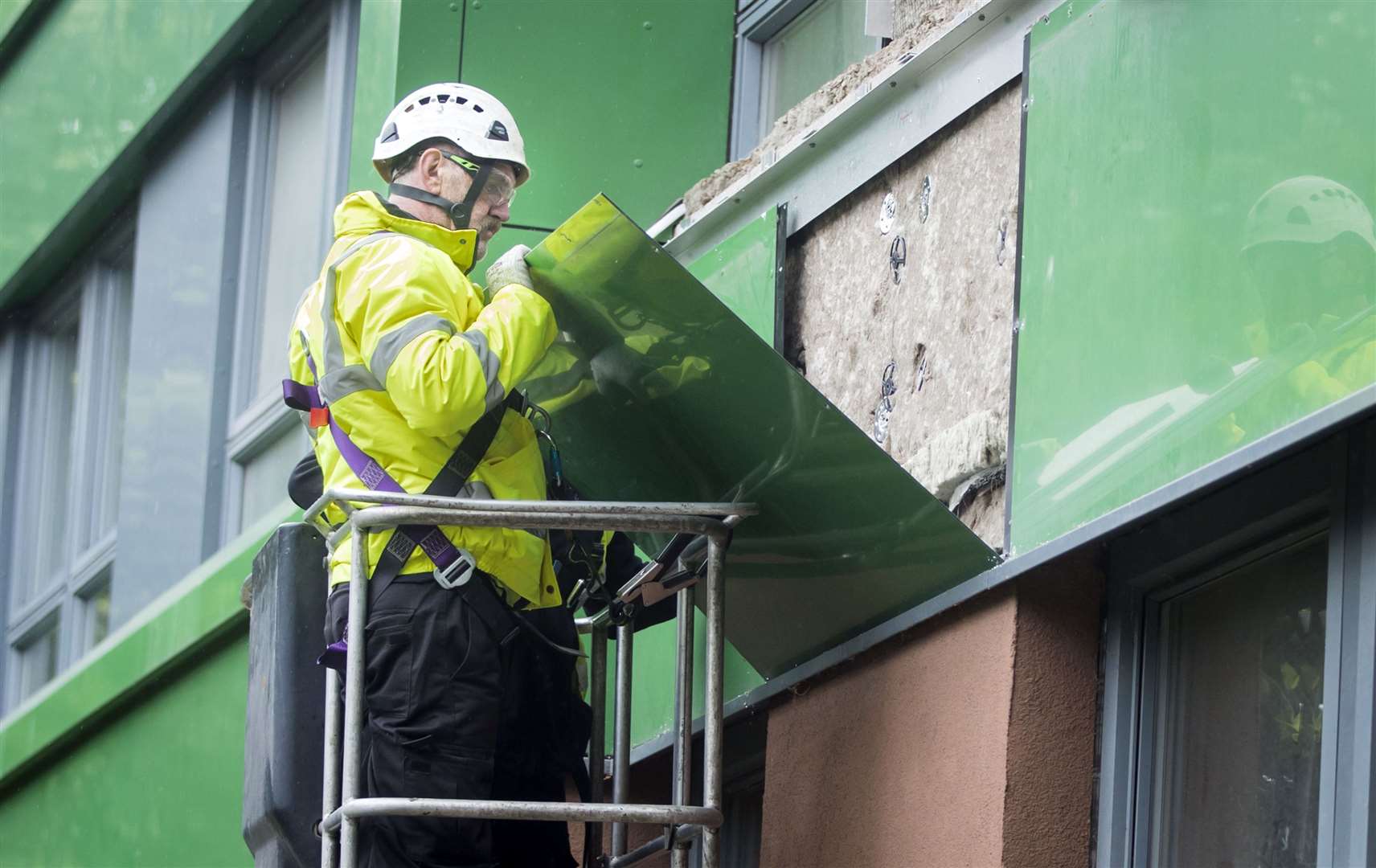 Cladding being removed from Hanover tower block in Sheffield (Danny Lawson/PA)