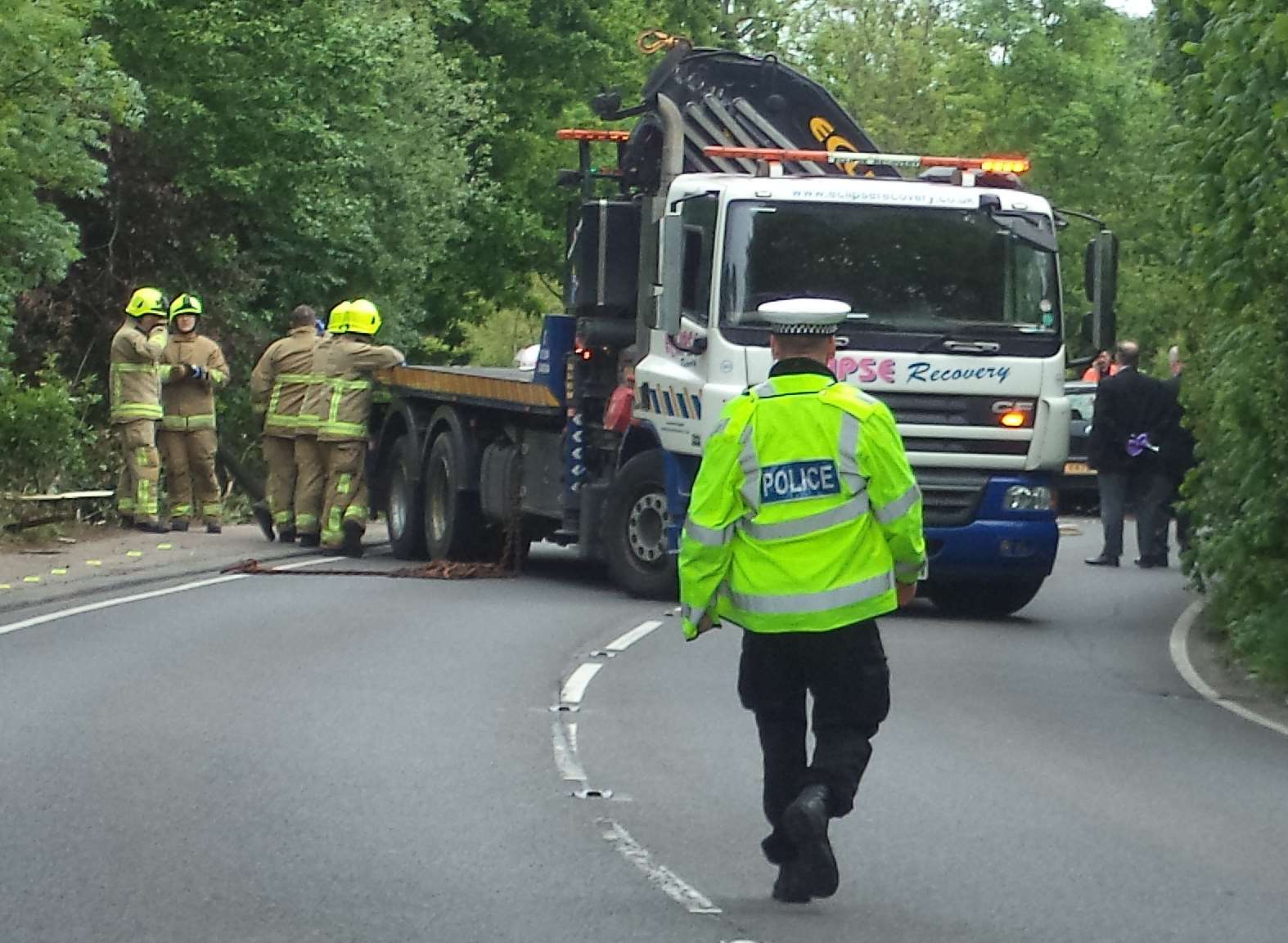 The scene of the fatal crash in Canterbury Road, Herne