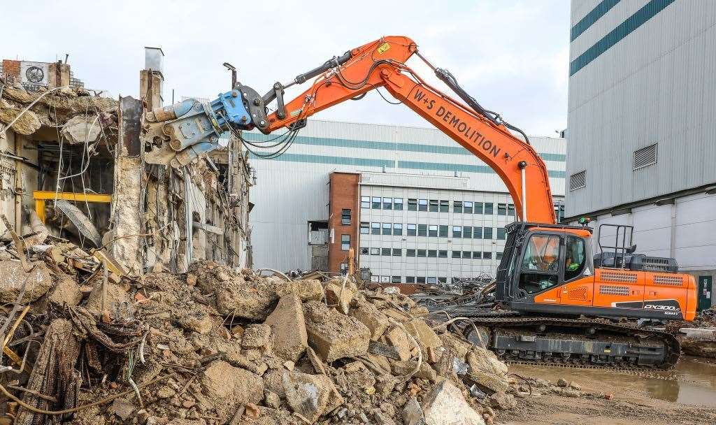 Demolition work began at the former Aylesford Newsprint site in 2018. Picture: Mick Brotherwood