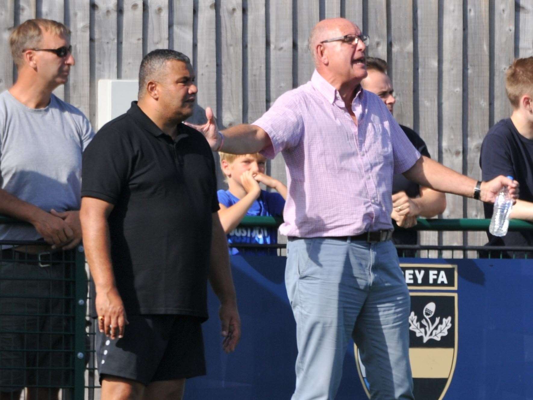 Maidstone head coach Hakan Hayrettin with head of football John Still Picture: Steve Terrell