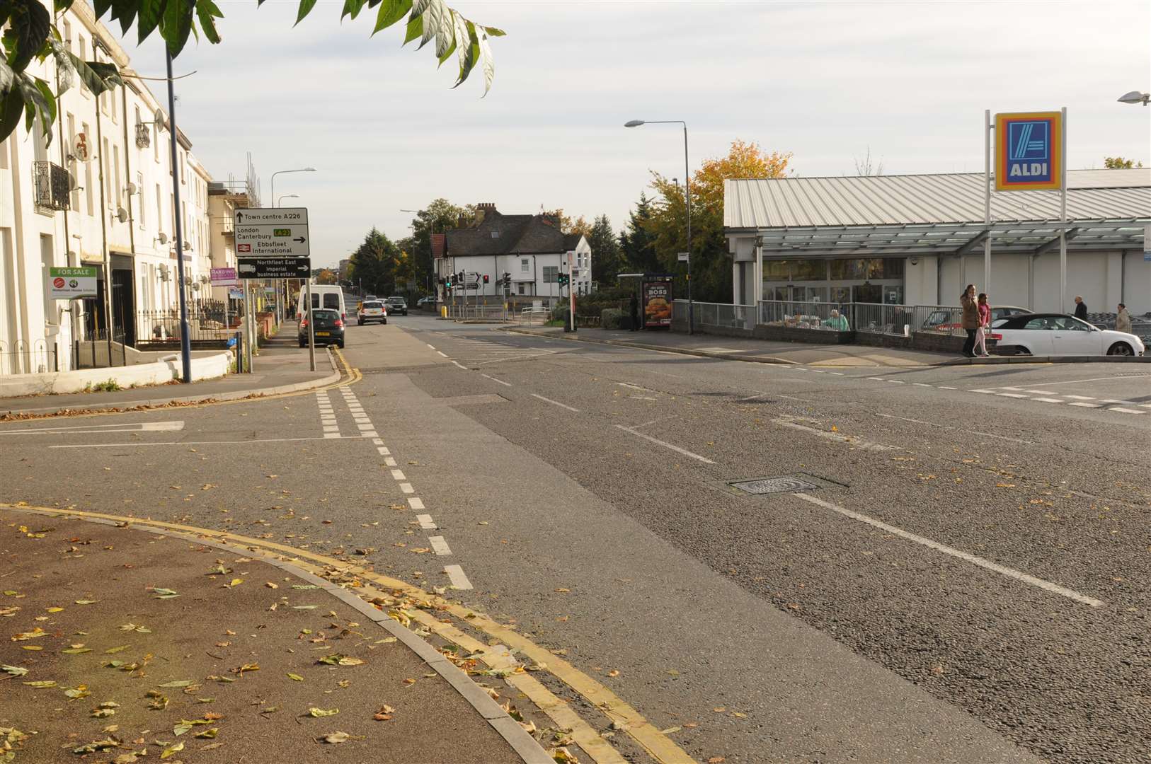 Scene of the accident in London Road, Gravesend