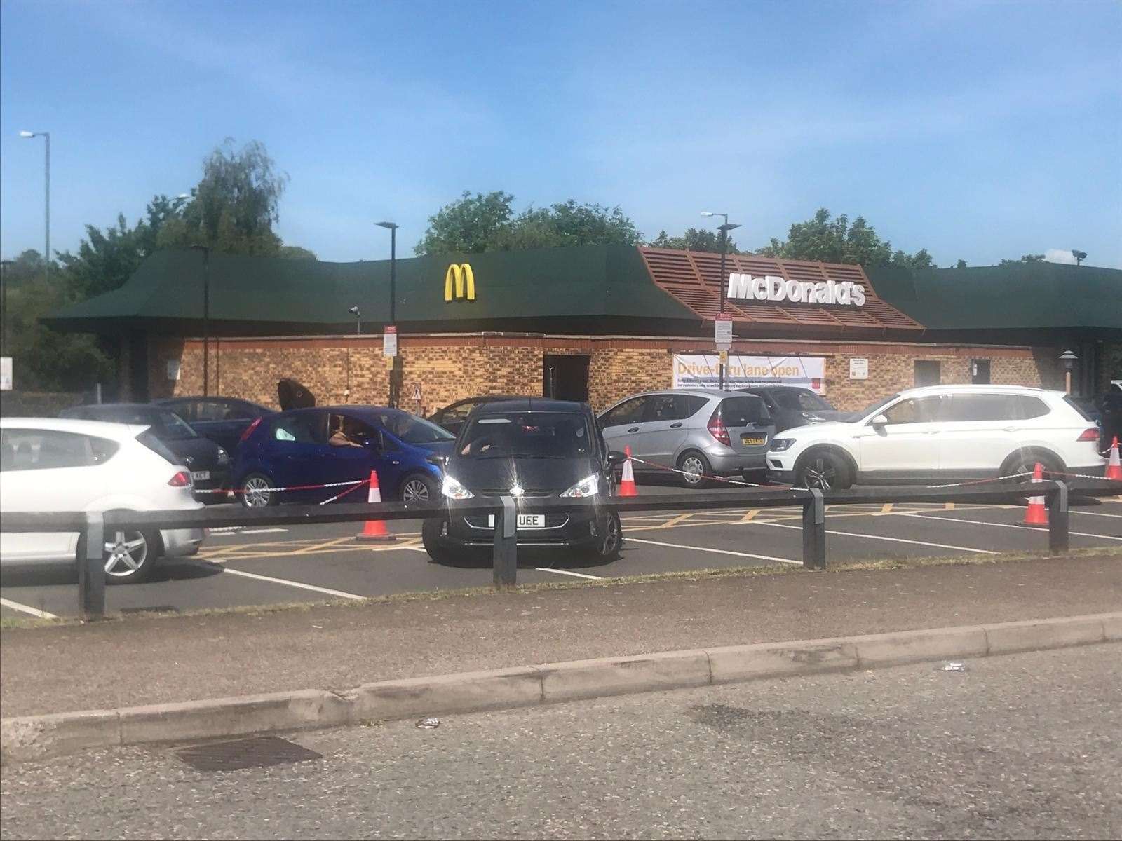 Huge queues at the drive thru in Strood when it reopened last week