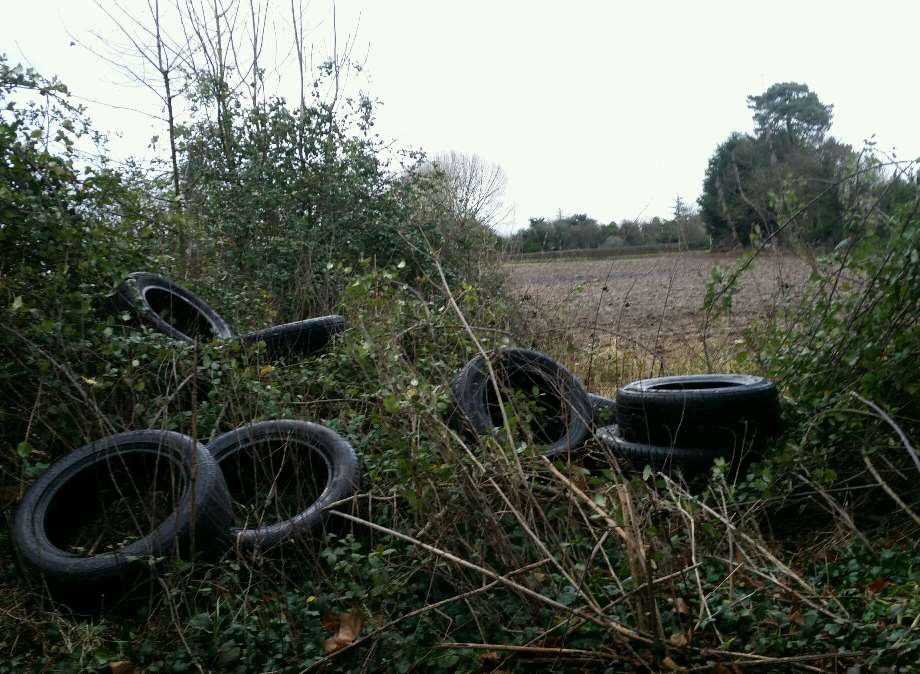 More tyres, this time in Place Lane, Hartlip. Picture: Swale council