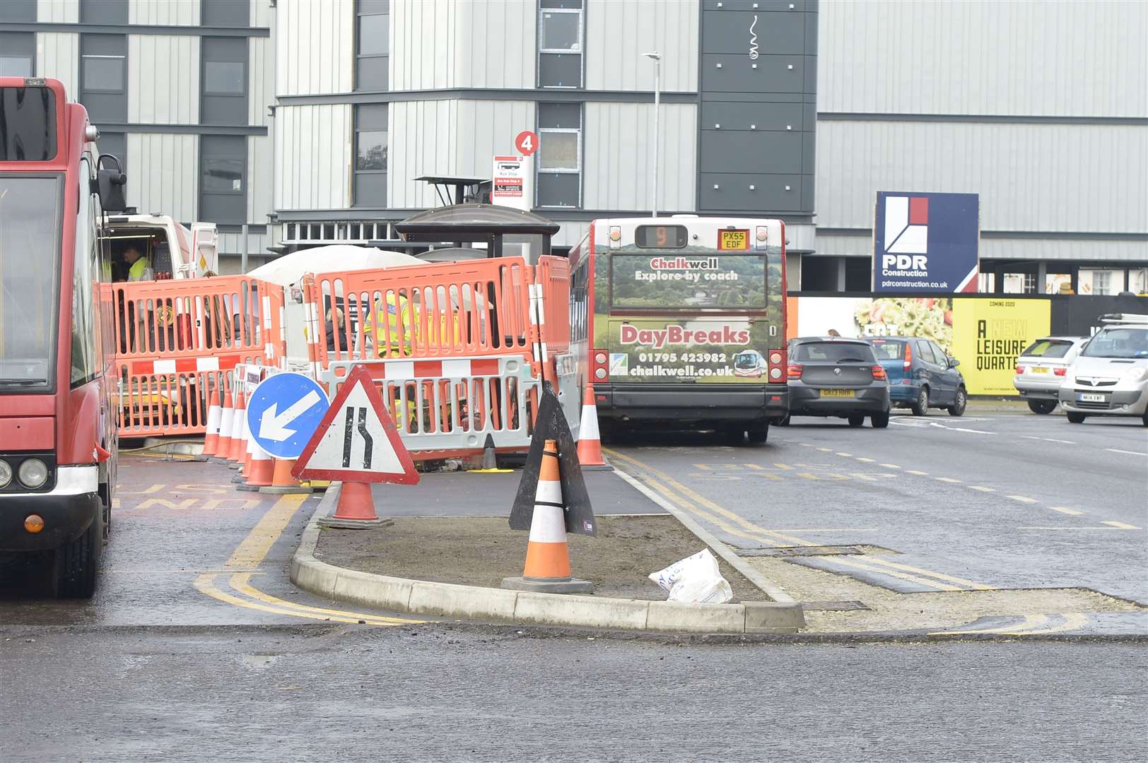 Construction barriers still at the Sittingbourne bus hub. Picture: Andy Jones (19356296)