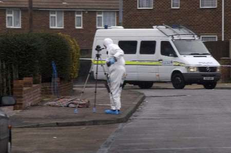 The scene was cordoned off to allow forensic tests to be carried out. Picture: BARRY CRAYFORD