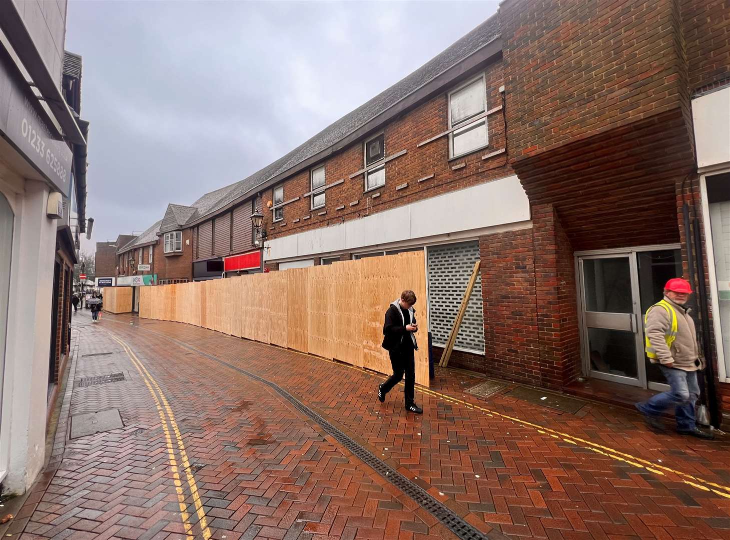 Hoardings have appeared in New Rents. Picture: Steve Salter