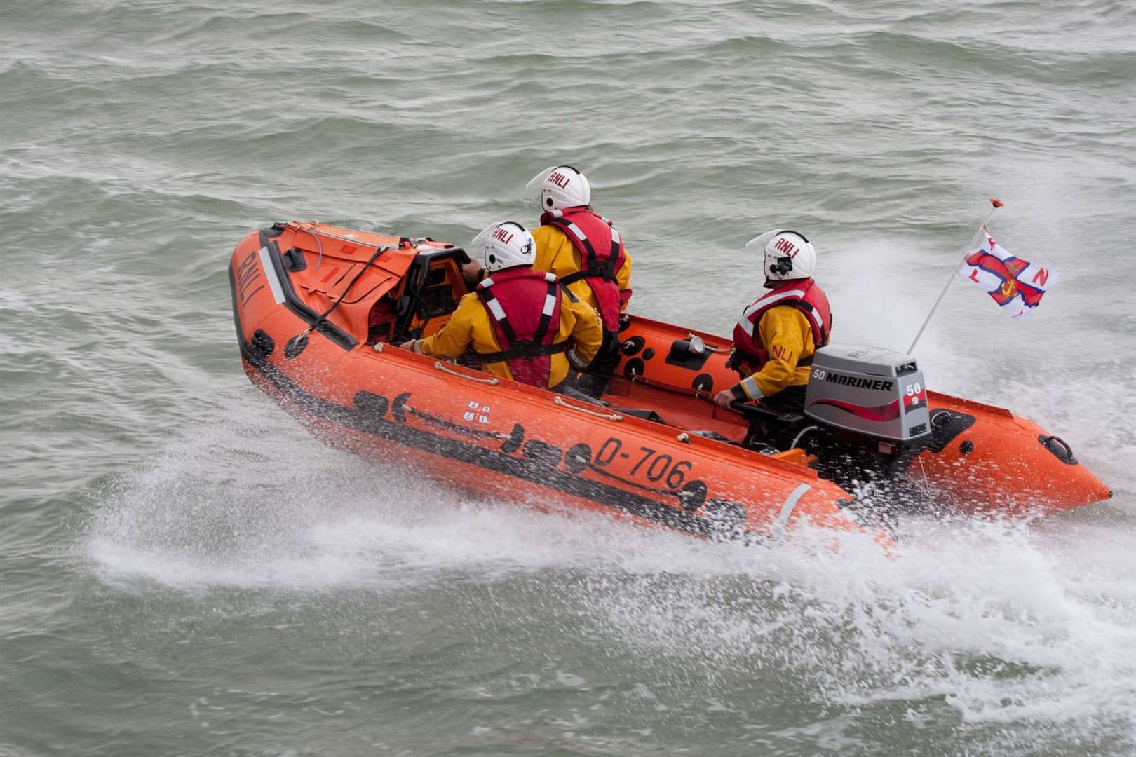 An adult and two children rescued from a drifting inflatable were among eight call outs for a lifeboat crew. Picture: RNLI Margate