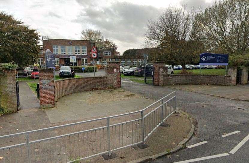 Bosses at King Ethelbert School in Birchington have submitted a planning application for a temporary structure. Picture: Google