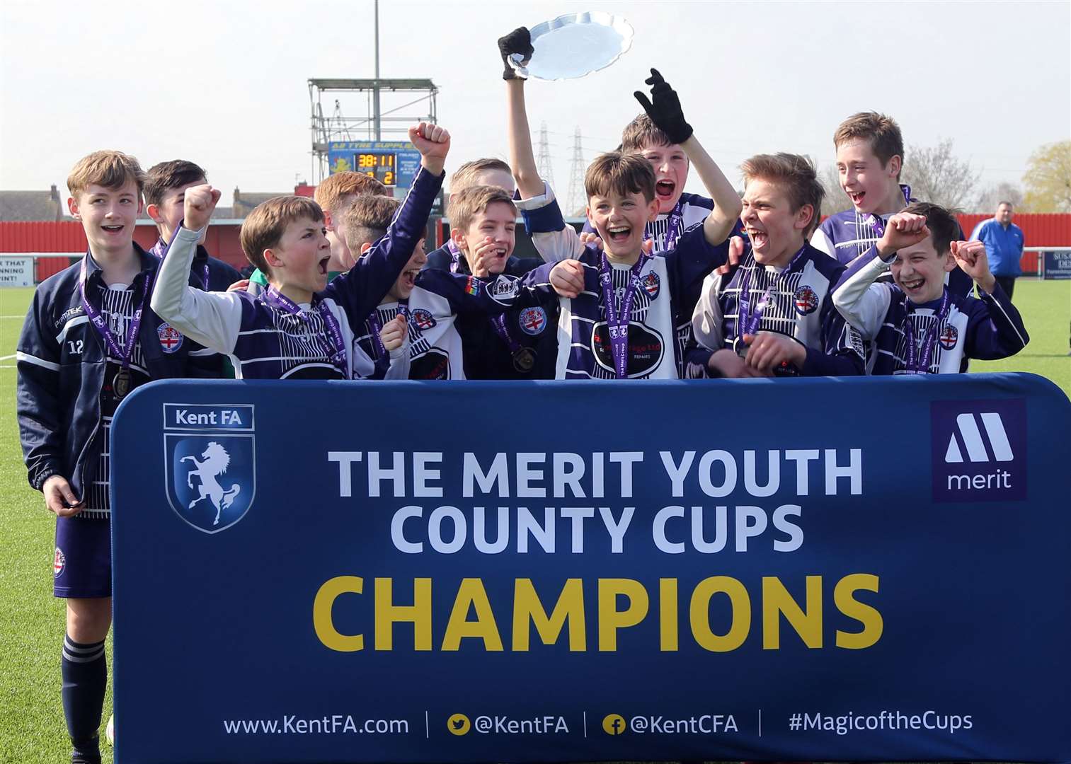Danson Sports celebrate winning the Kent Merit Under-13 boys plate final. Picture: PSP Images (55560625)