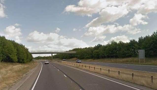 The crash happened on the Sheppey-bound A249 between thge Bobbing and Iwade turn-offs. Picture: Google