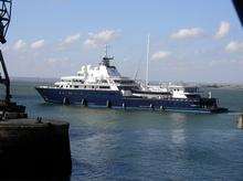 Le Grand Bleu mega yacht at Sheerness
