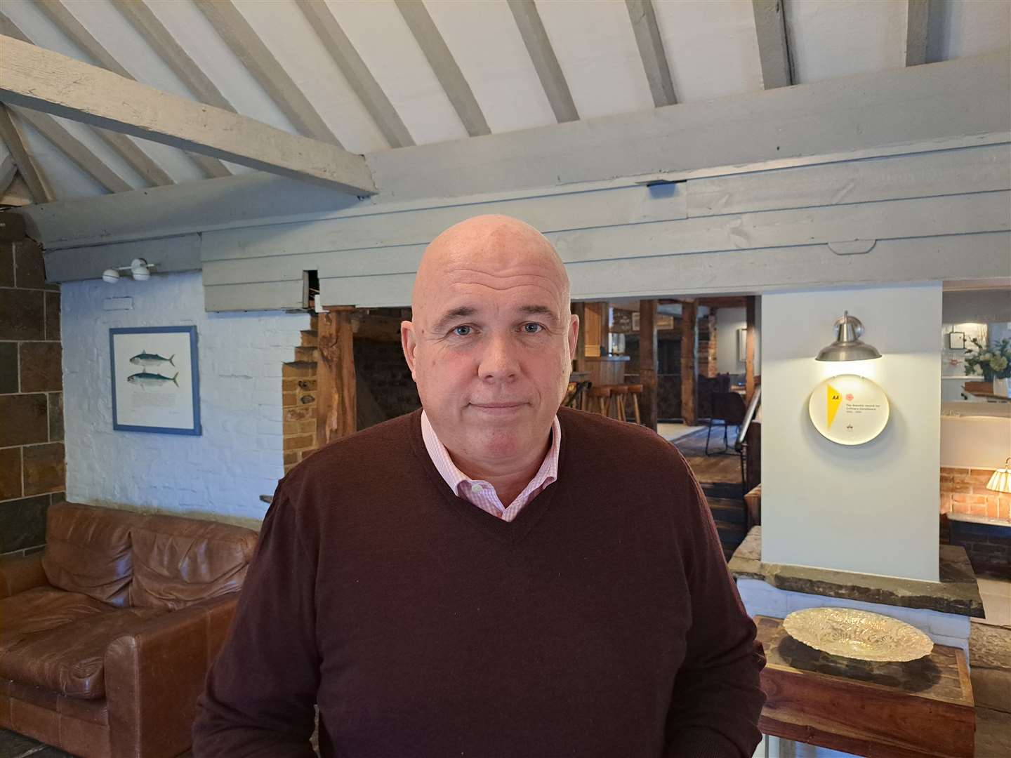 Richard Martin, co-owner of the Blazing Donkey Country Hotel in Ham, near Sandwich