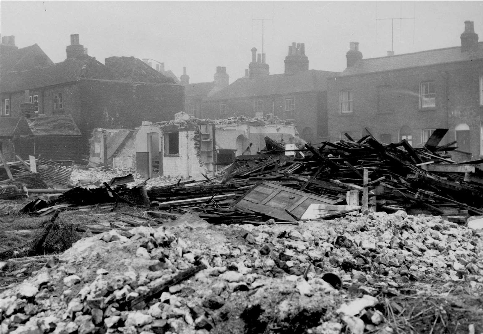'Sub-standard' property in Union Street, Canterbury, was torn down in February 1959 as part of the city council's largest slum clearance scheme