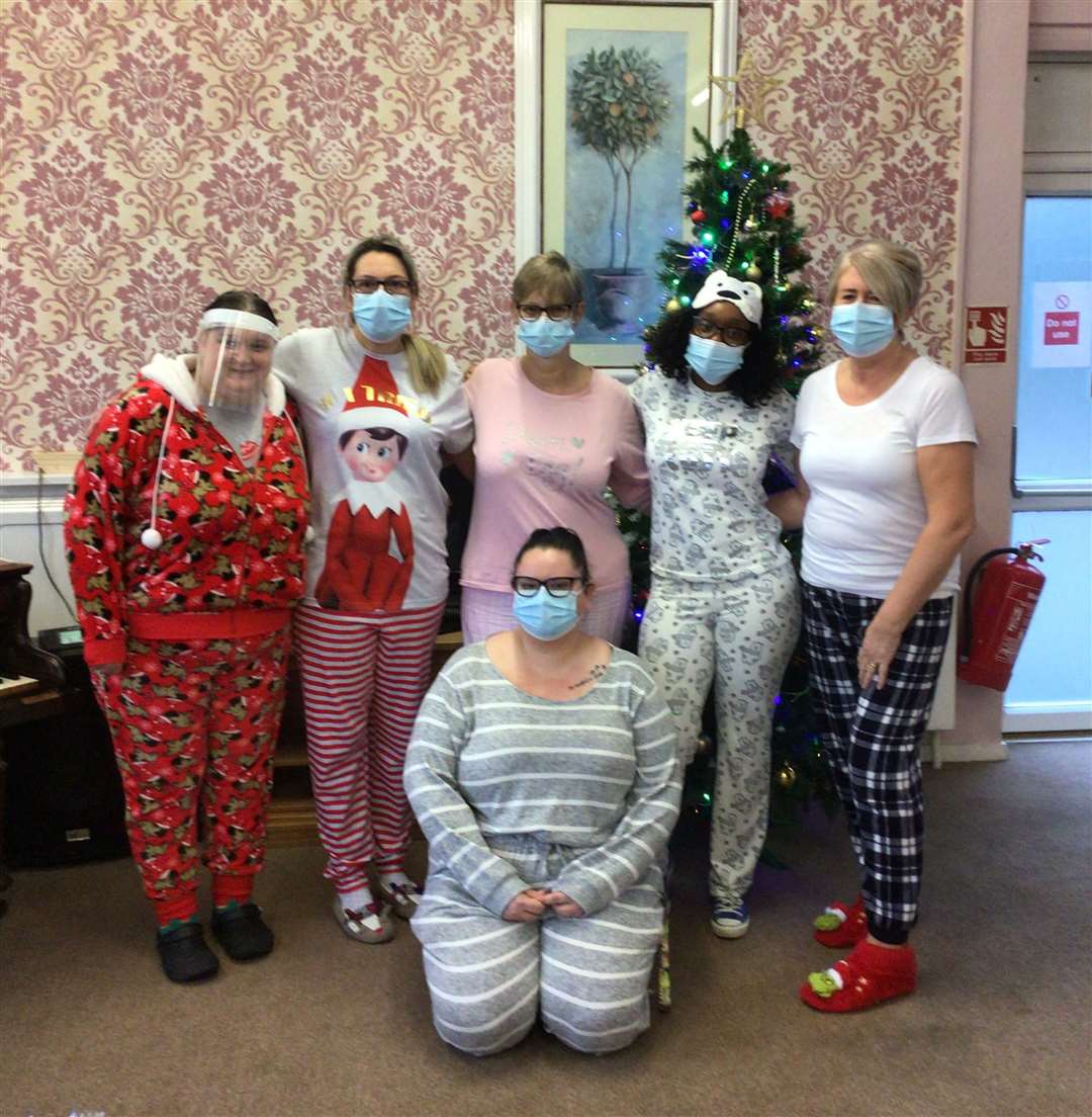 Dene Holm staff in Northfleet dress up for Christmas