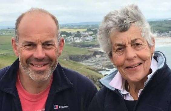 Phil Spencer pictured with his mum, Anne, who died in the tragic crash. Picture: X
