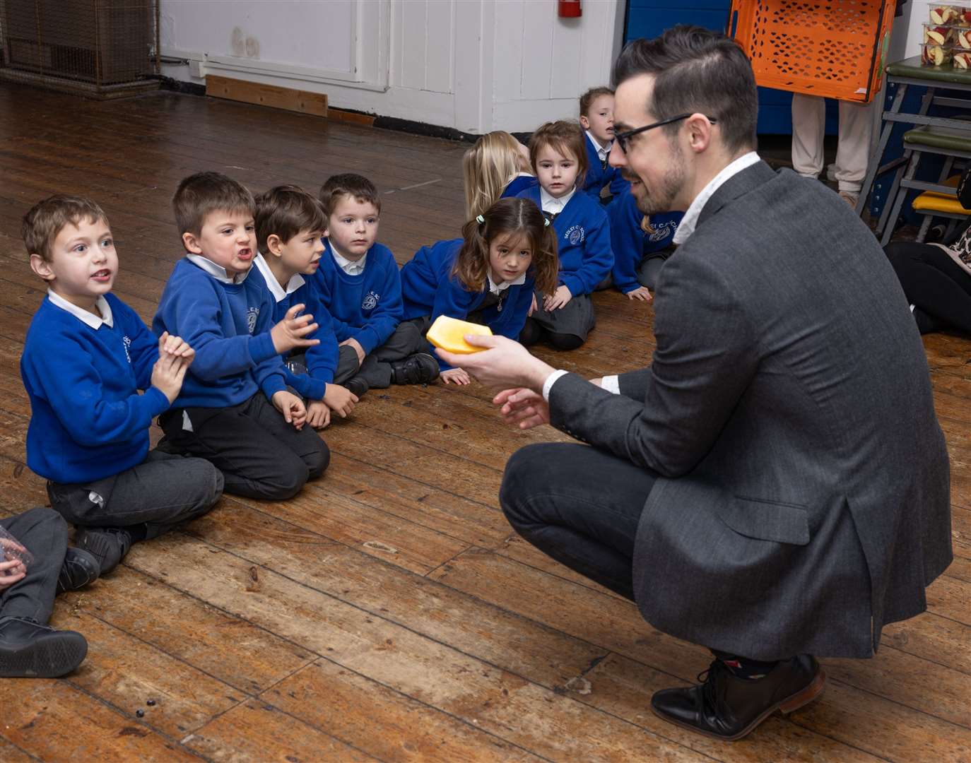 Prepworld's Alberto Moreda chats to youngsters at Sedley's Church of England Primary School in Southfleet