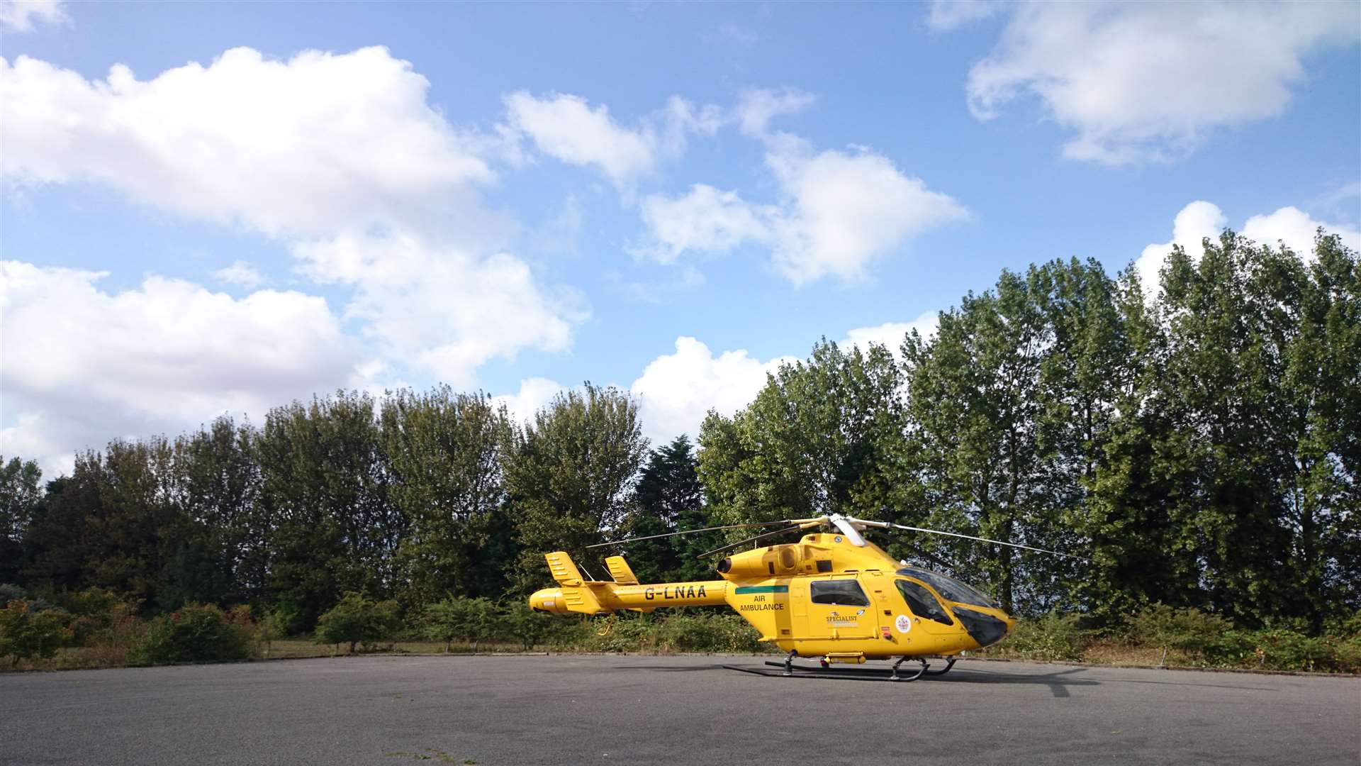 The air ambulance at the scene. Picture courtesy of Mark Burton