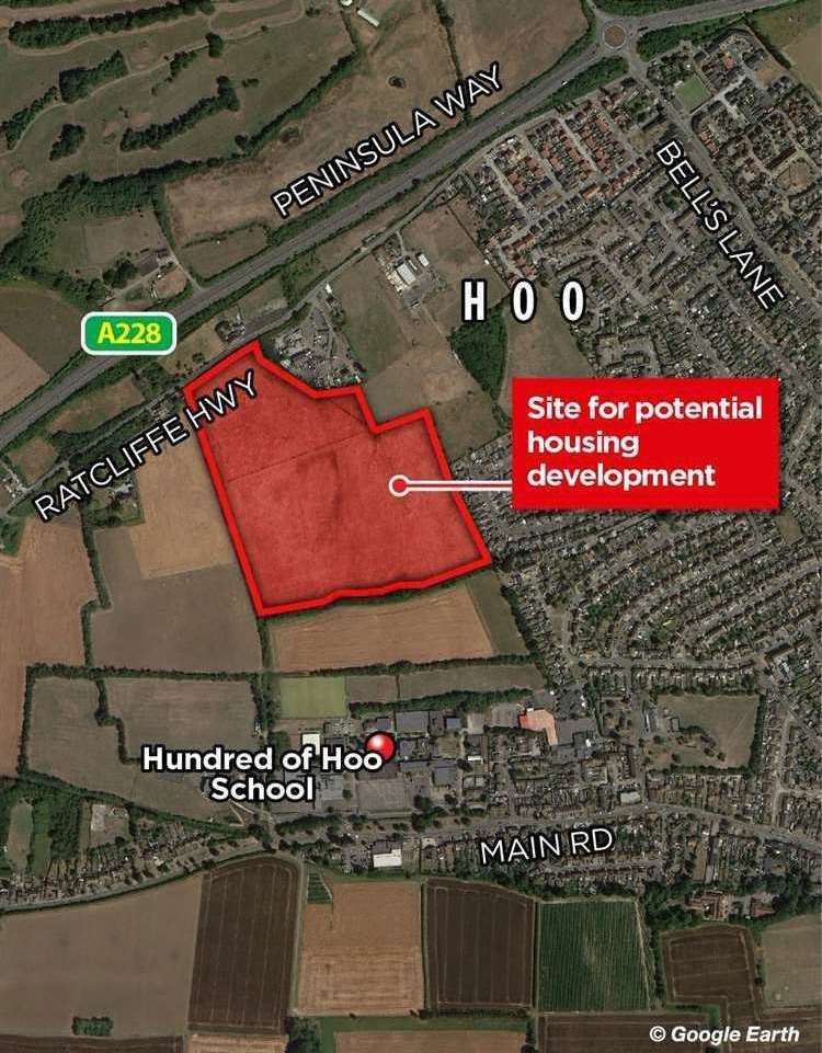 A separate development could see 240 homes built off the Ratcliffe Highway in Hoo