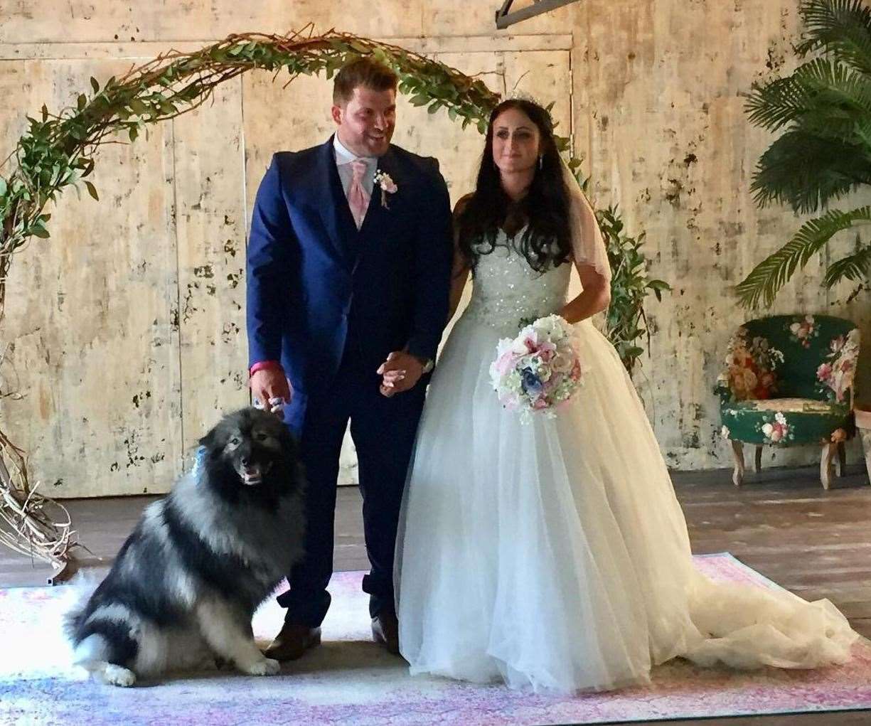 Kelly and Billy Bleach with "best man" Zeus
